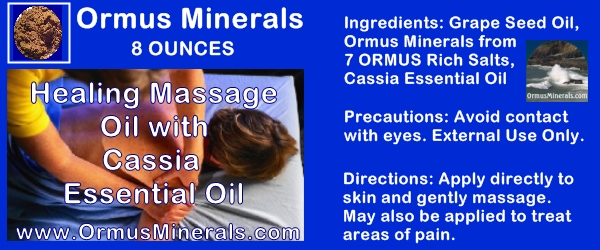 Ormus Minerals Healing Massage Oil With Cassia Essential Oil 8 oz Ormus Minerals Healing Massage Oil With Cassia Essential Oil 8 oz