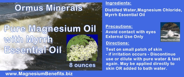 Ormus Minerals PURE MAGNESIUM OIL with Myrrh Oil