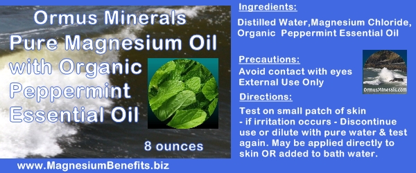 Ormus Minerals PURE Magnesium Oil with Organic Peppermint Oil Ormus Minerals PURE Magnesium Oil with Organic Peppermint Oil